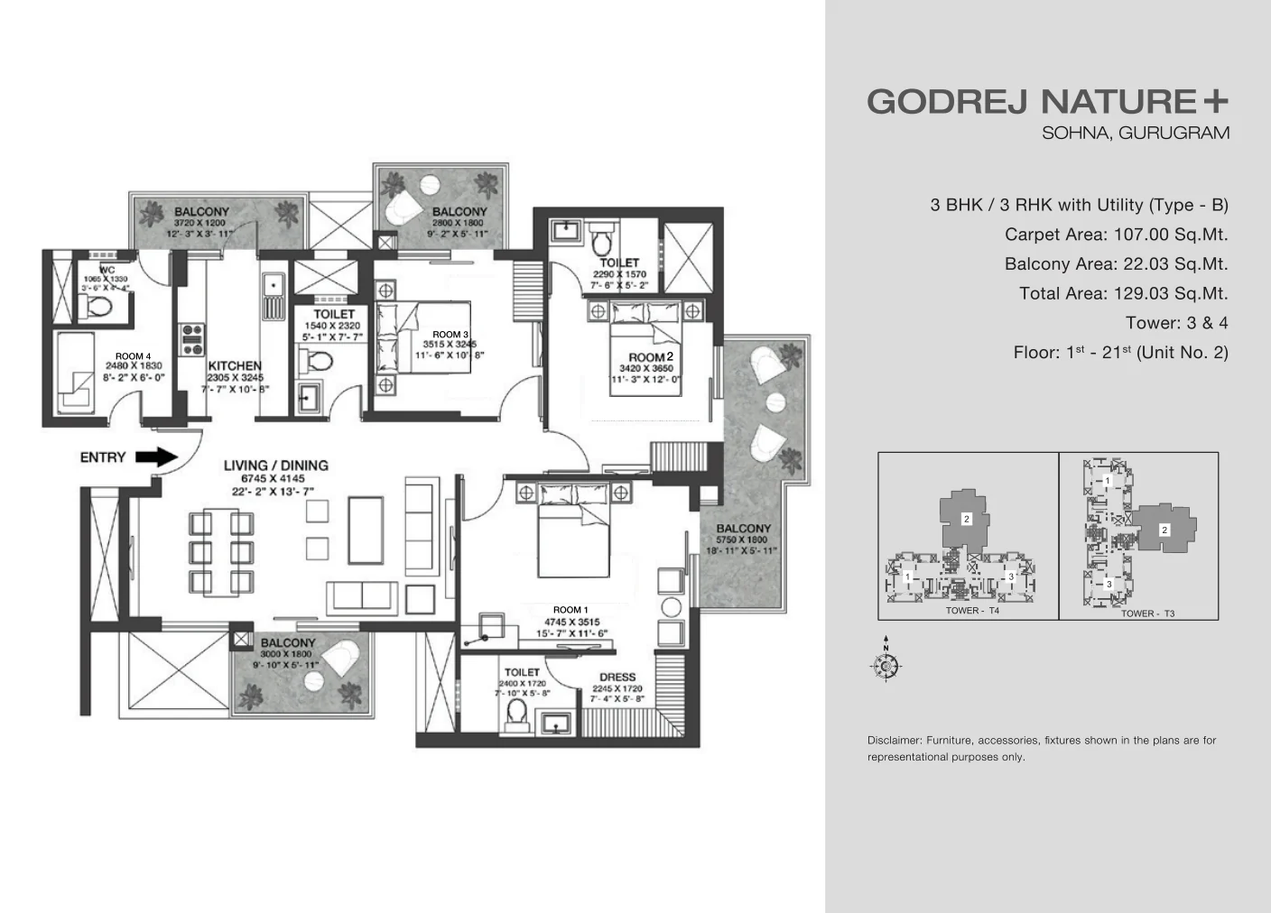 3.5 BHK Apartment Godrej Verano Sector 63A Gurgaon