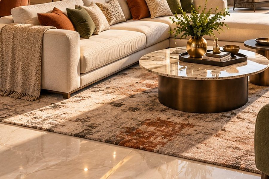 Living room with plush seating and city view – L&T Realty Sector 86 Gurgaon