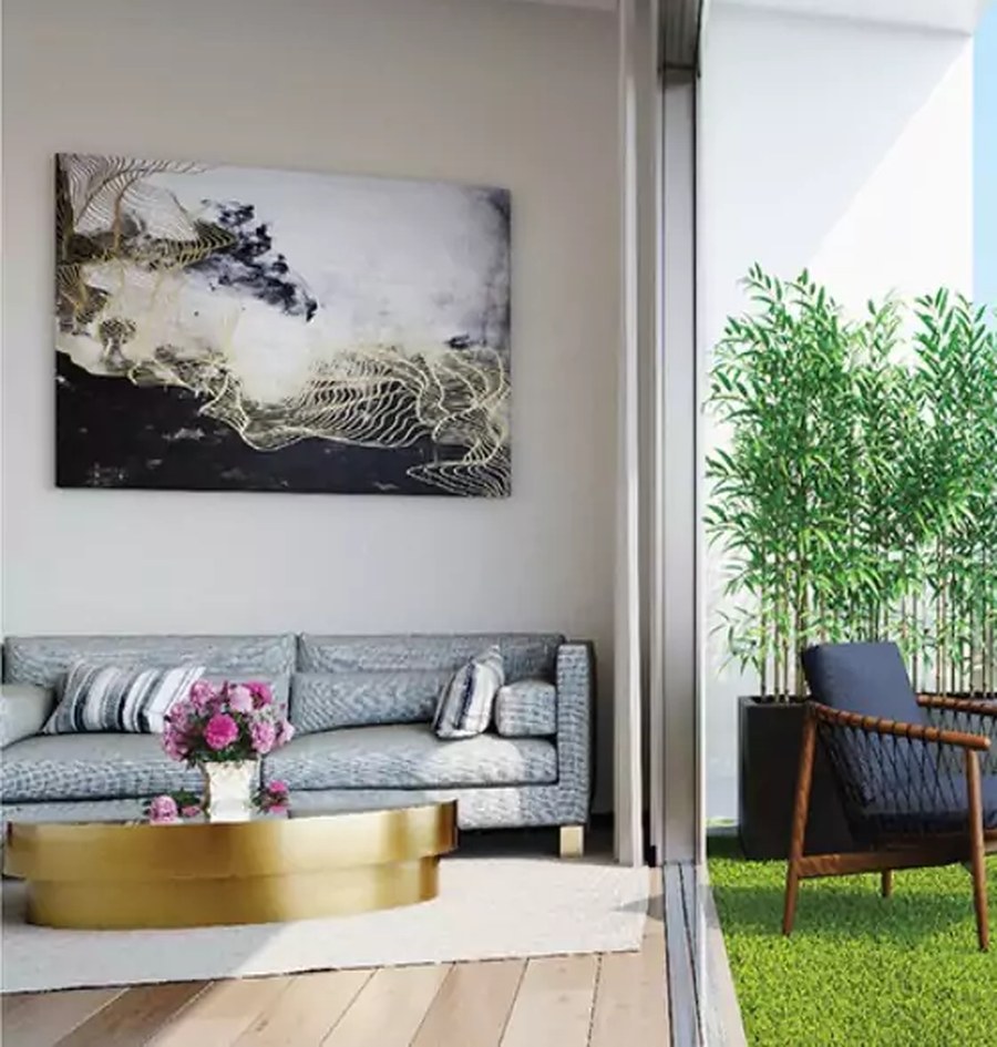 Cosy living corner with art and warm styling – L&T Realty Sector 86 Gurgaon