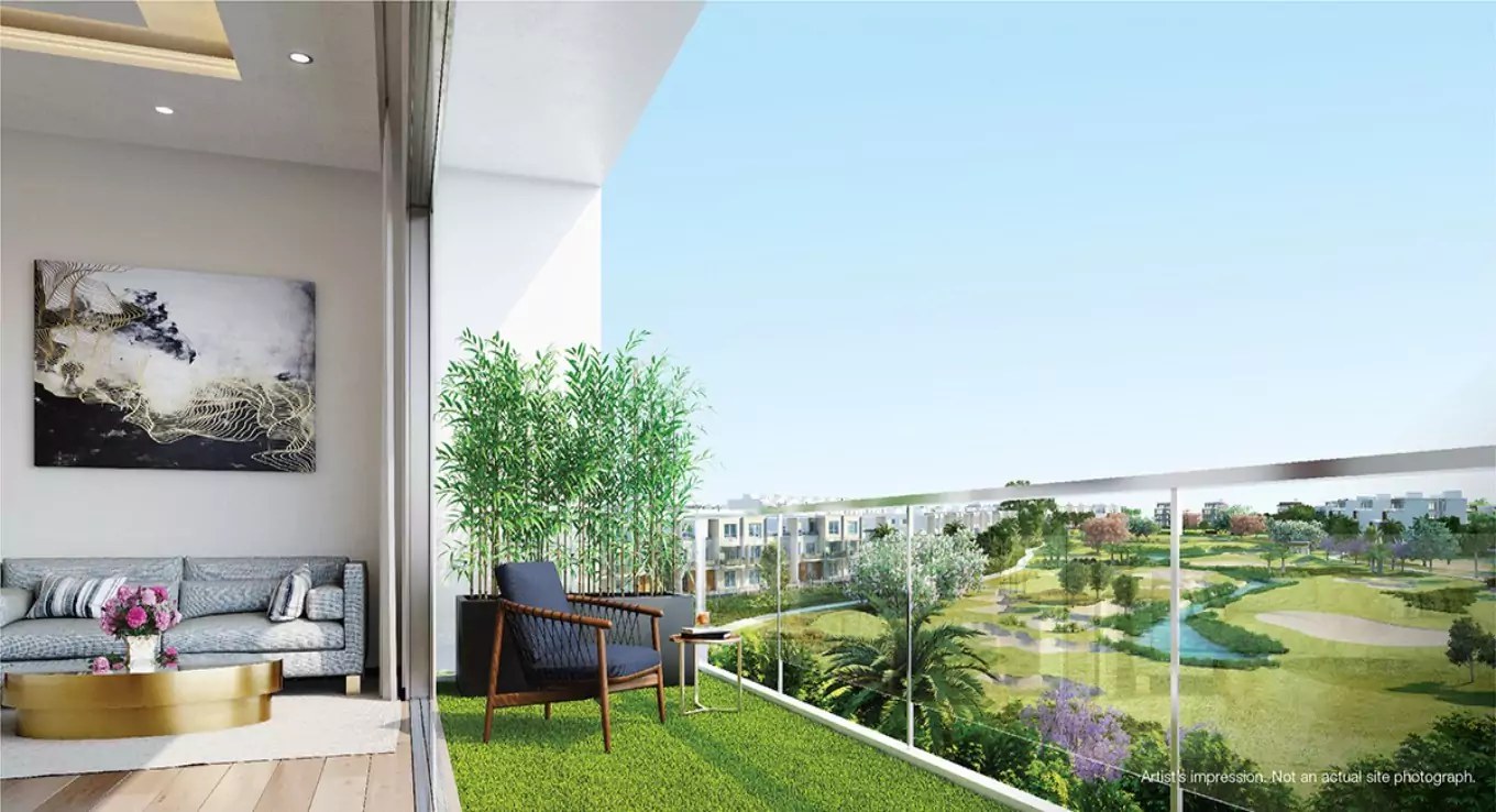 Balcony and living area overlooking landscaped greens – L&T Realty Sector 86 Gurgaon
