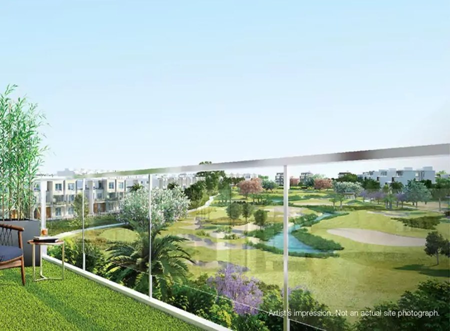 Open green space and water features seen from the balcony – L&T Realty Sector 86 Gurgaon