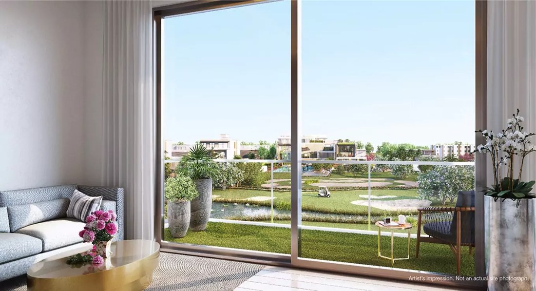 Living room window opening to landscaped views – L&T Realty Sector 86 Gurgaon