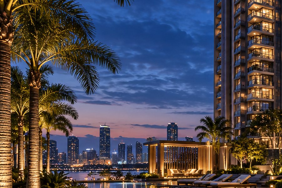 L&T Realty Sector 86 Gurgaon palm lounge and skyline