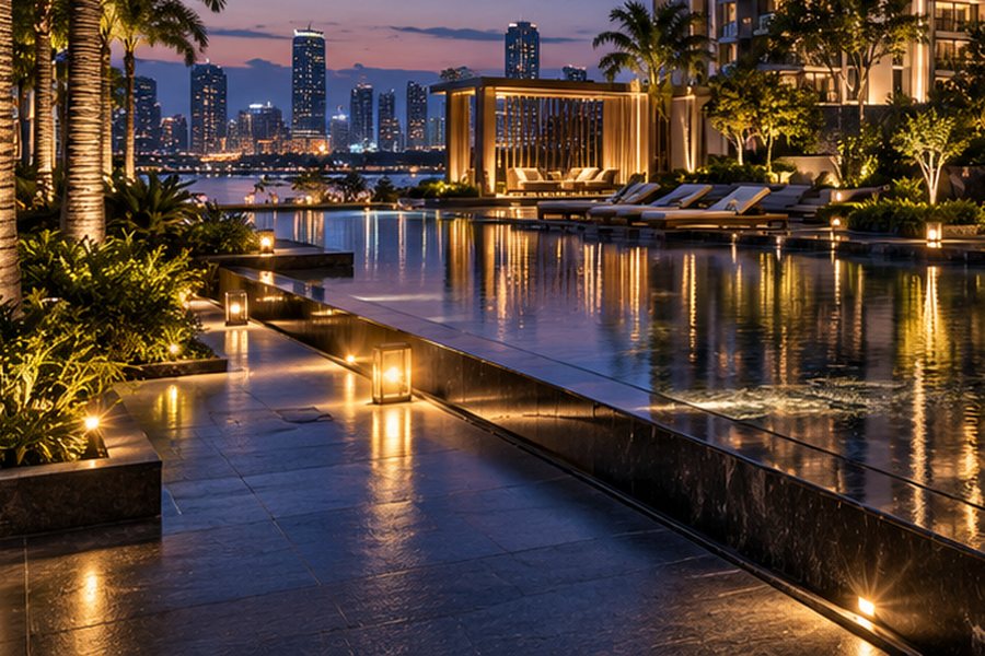 L&T Realty Sector 86 Gurgaon waterfront and water feature