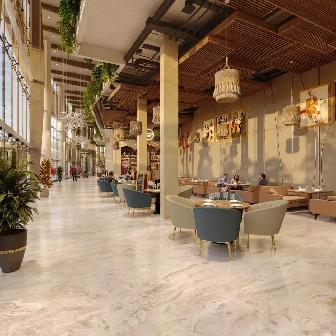 Clubhouse lounge and cafe at Prestige Sector 109 Gurgaon